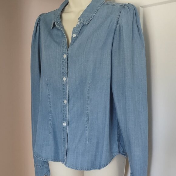 For The Republic Women’s Denim Button-up Shirt  - MEDIUM - Picture 2 of 13